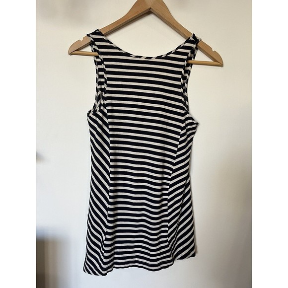 J Crew Black And White Striped Long Tank Top Size XS - Picture 5 of 10